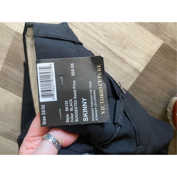Vittorio Culture NWT Skinny Black Dress Pants, Men's Size 32 x 32, MSRP $68 - Picture 10 of 12